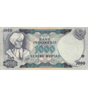 INDONESIE, PRINCE DIPONEGORO - 1000 RUPIAH 1975 - TB+ 2