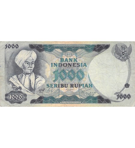 INDONESIE, PRINCE DIPONEGORO - 1000 RUPIAH 1975 - TB+