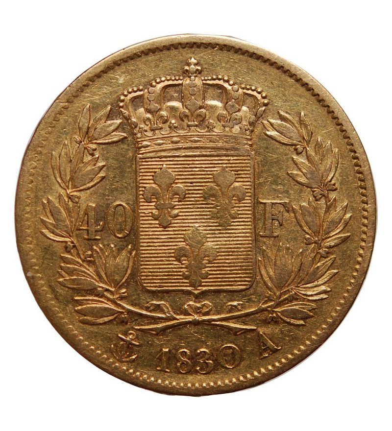 40 FRANCS OR CHARLES X 1830 A PARIS "Variété Tranche en Relief"