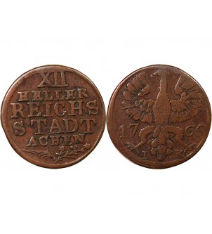 ALLEMAGNE, AIX-LA-CHAPELLE - 12 HELLER 1765 2