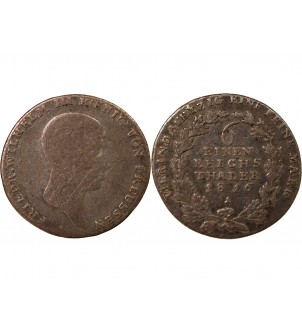 ALLEMAGNE, PRUSSE, FRIEDRICH WILHELM III - 1/6 THALER 1816 A BERLIN 2