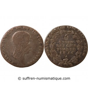 ALLEMAGNE, PRUSSE, FRIEDRICH WILHELM III - 1/6 THALER 1816 A BERLIN