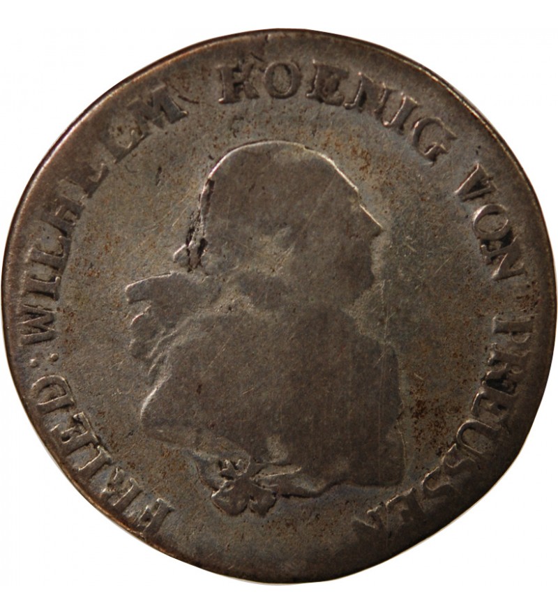 ALLEMAGNE, PRUSSE, FRIEDRICH WILHELM II - 1/3 THALER 1793 B BRESLAU