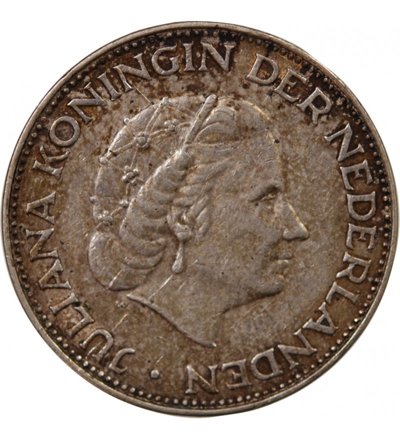 PAYS-BAS, JULIANA - 2 1/2 GULDEN ARGENT 1962