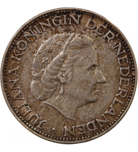 PAYS-BAS, JULIANA - 2 1/2 GULDEN ARGENT 1962