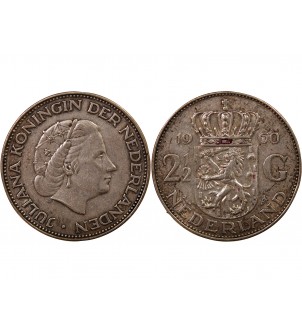 PAYS-BAS, JULIANA - 2 1/2 GULDEN ARGENT 1960 2