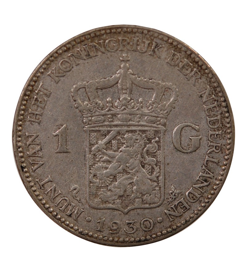 PAYS-BAS, WILHELMINA - 1 GULDEN ARGENT 1930
