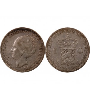 PAYS-BAS, WILHELMINA - 1 GULDEN ARGENT 1930 2