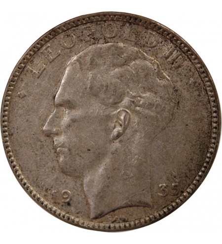 BELGIQUE, LEOPOLD III - 20 FRANCS ARGENT 1935