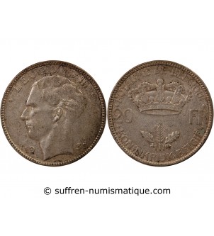BELGIQUE, LEOPOLD III - 20 FRANCS ARGENT 1935