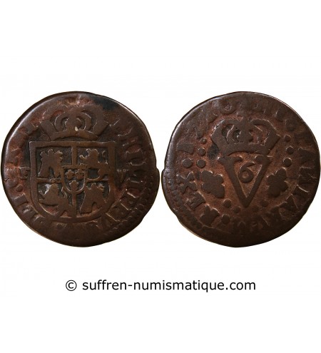 ESPAGNE, ROYAUME DE VALENCE, PHILIPPE V - SEISENO 1710