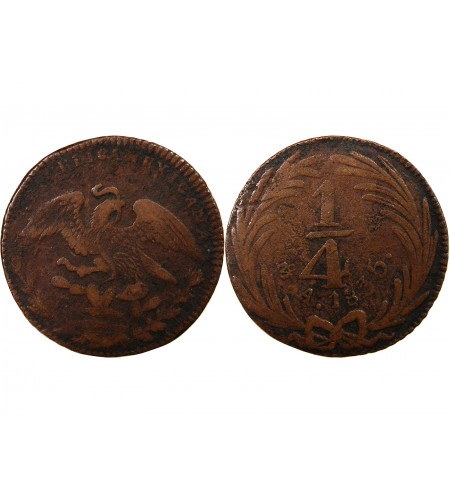 MEXIQUE - 1/4 REAL 1835 MEXICO
