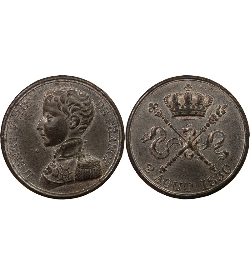 HENRI V, ROI DE FRANCE - MEDAILLE ETAIN 1830