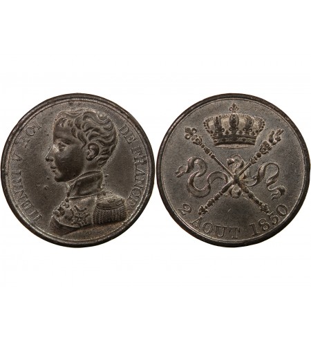 HENRI V, ROI DE FRANCE - MEDAILLE ETAIN 1830