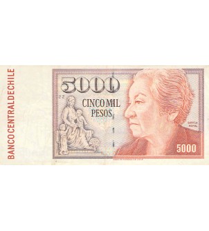 CHILI, GABRIELA MISTRAL - 5000 PESOS 1997 - PTTB