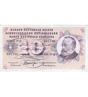 SUISSE, GOTTFRIED KELLER - 10 FRANCS 05/01/1970 - TTB