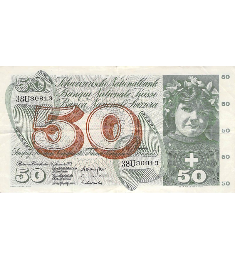 SUISSE - 50 FRANCS 24/01/1972 - TB+