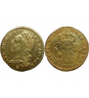 LOUIS XV - DOUBLE LOUIS D'OR VIEILLE TETE 1771 I LIMOGES﻿ 2