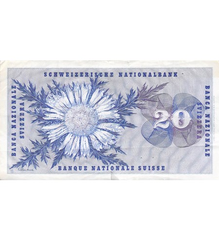 SUISSE, GENERAL DUFOUR - 20 FRANCS 05/01/1970 - PTTB