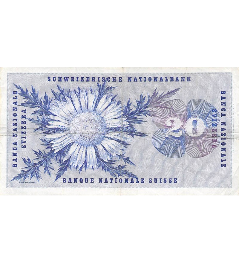 SUISSE, GENERAL DUFOUR - 20 FRANCS 23/12/1965 - TB+