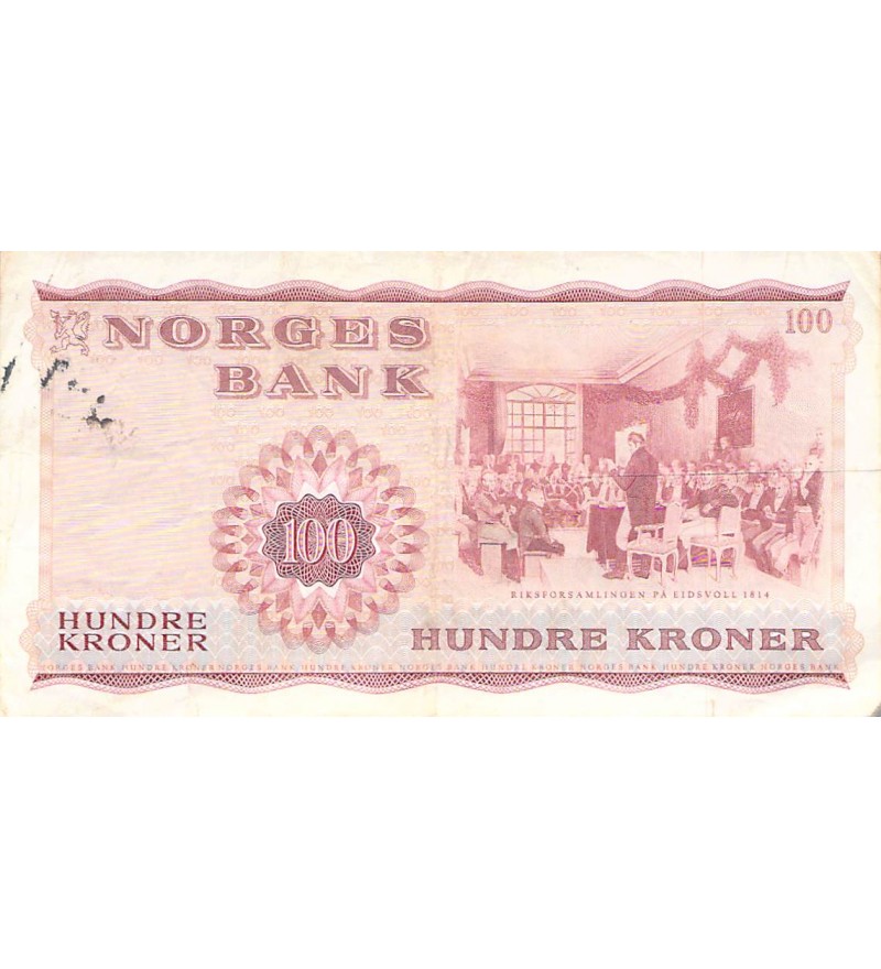 NORVEGE, HENRIK WERGELAND - 100 KRONER 1975 - TB+