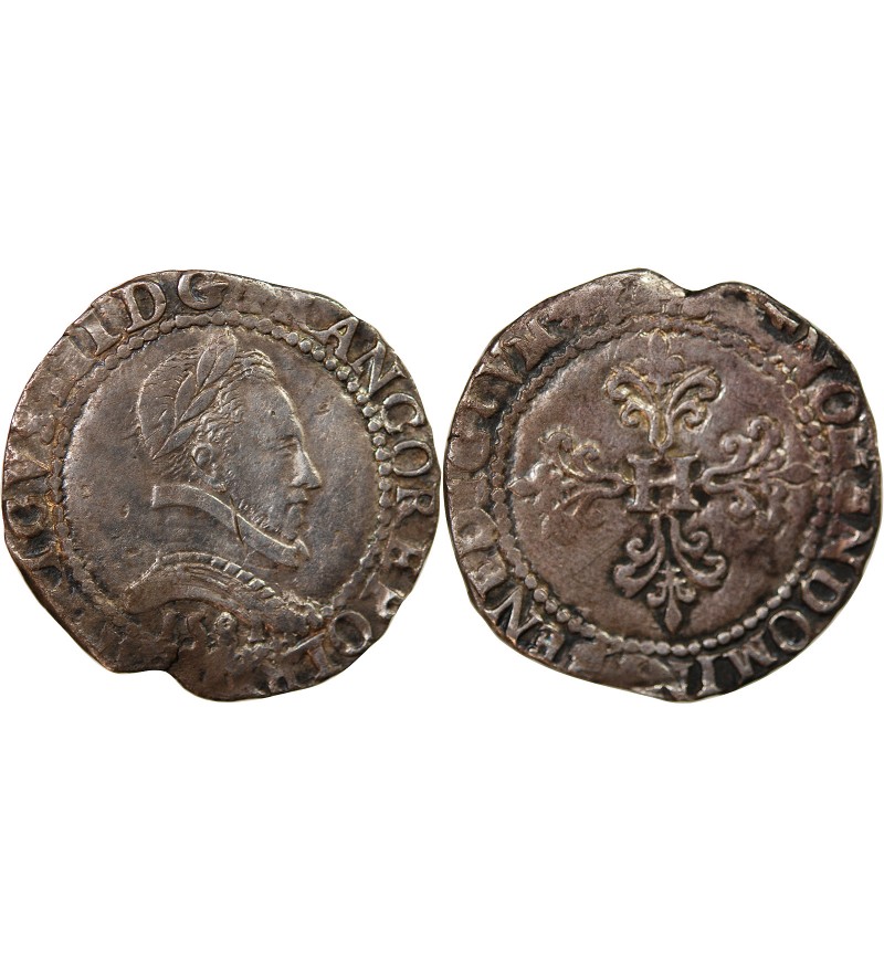 HENRI III - FRANC AU COL PLAT 1581 BAYONNE