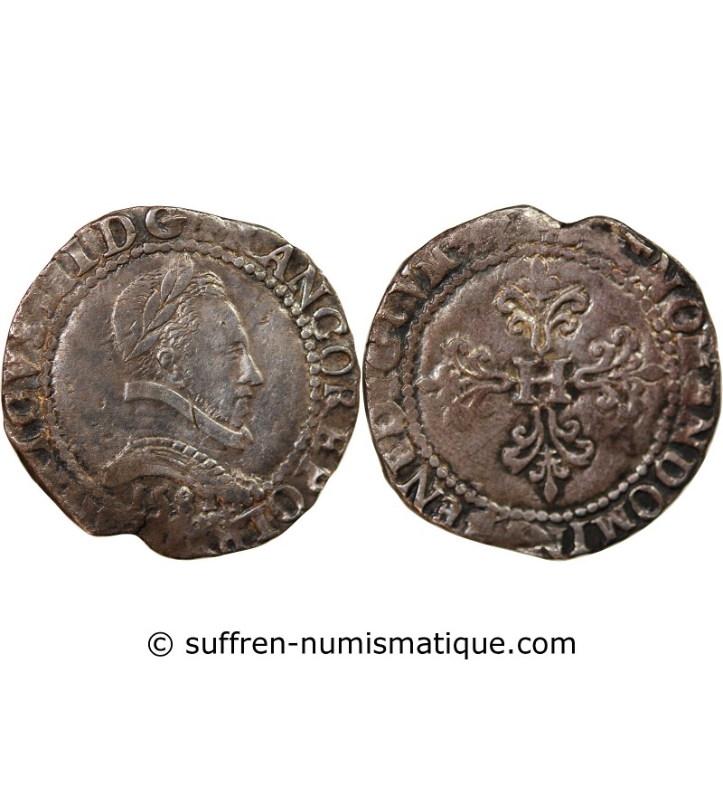 HENRI III - FRANC AU COL PLAT 1581 BAYONNE