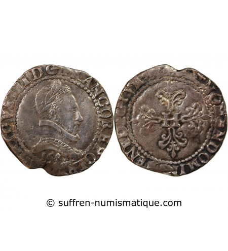 HENRI III - FRANC AU COL PLAT 1581 BAYONNE