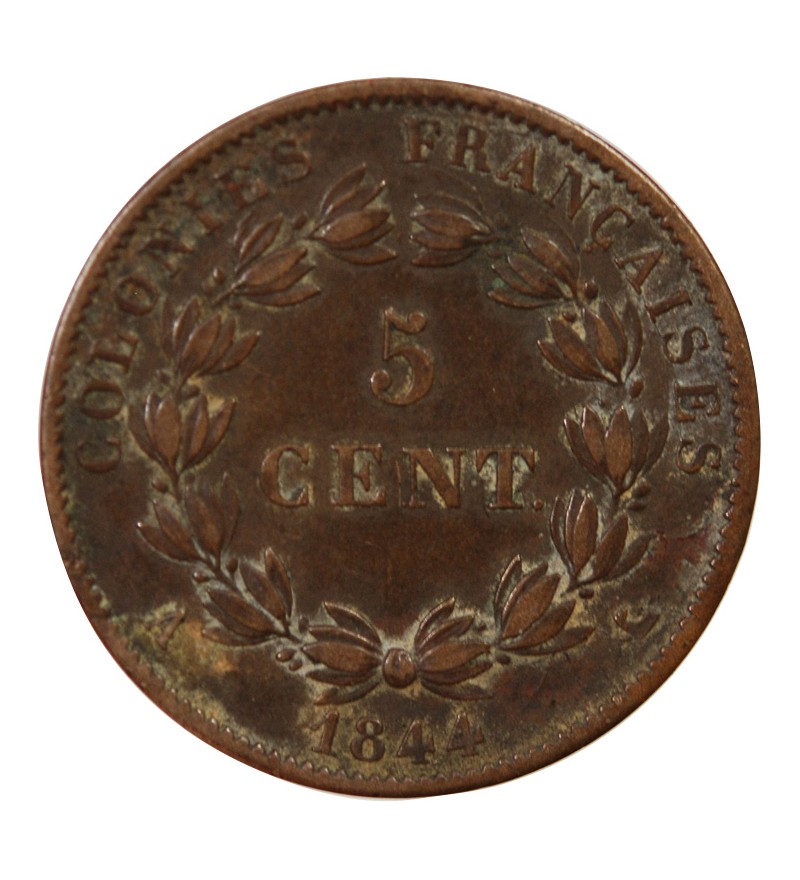 COLONIES FRANCAISES, LOUIS-PHILIPPE - 5 CENTIMES 1844 A PARIS