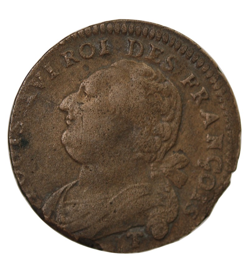 REVOLUTION FRANCAISE, CONSTITUTION - 12 DENIERS 1792 T NANTES