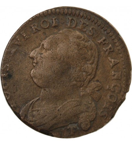 REVOLUTION FRANCAISE, CONSTITUTION - 12 DENIERS 1792 T NANTES