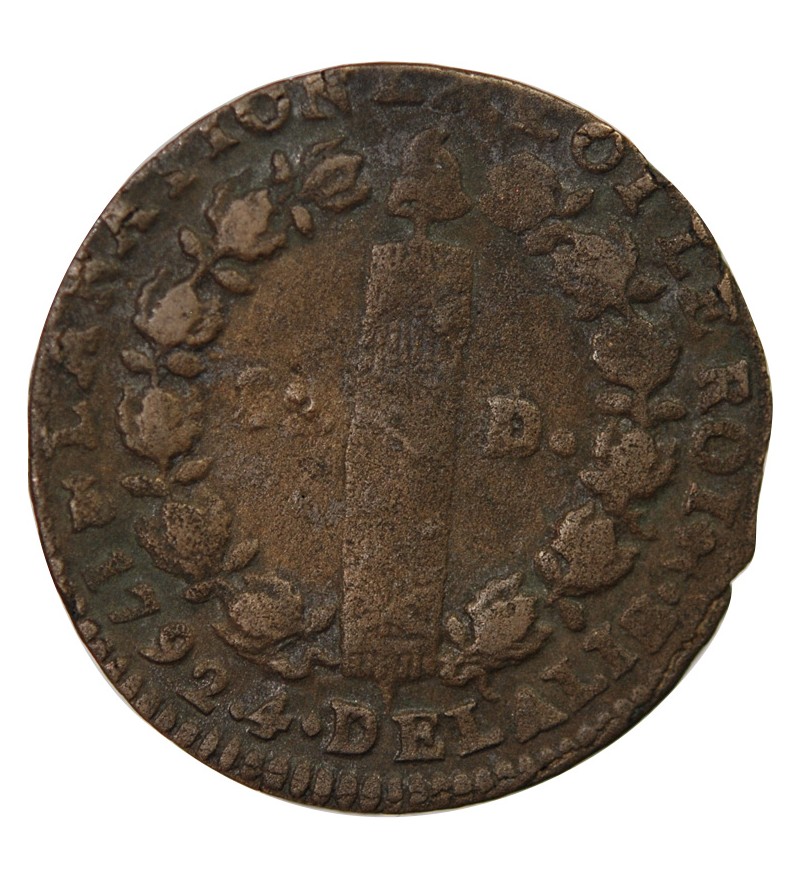 REVOLUTION FRANCAISE, CONSTITUTION - 12 DENIERS 1792 T NANTES