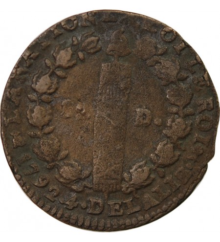 REVOLUTION FRANCAISE, CONSTITUTION - 12 DENIERS 1792 T NANTES