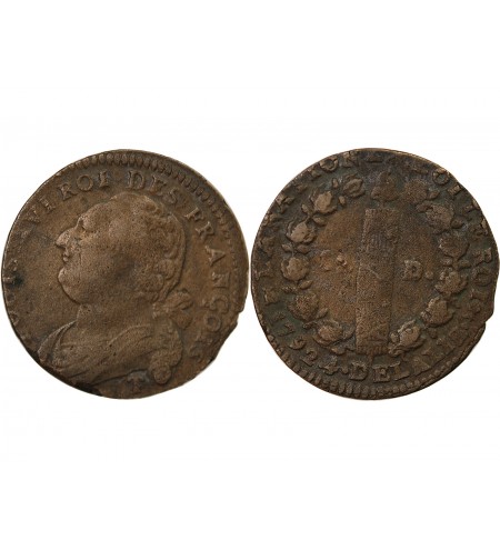 REVOLUTION FRANCAISE, CONSTITUTION - 12 DENIERS 1792 T NANTES
