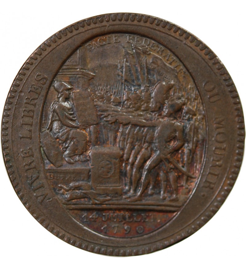 MONNAIE DE CONFIANCE - MONNERON 5 SOLS AU SERMENT 1792 L'AN IV