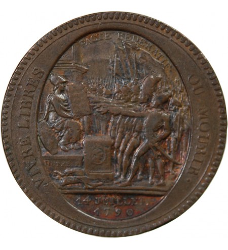 MONNAIE DE CONFIANCE - MONNERON 5 SOLS AU SERMENT 1792 L'AN IV