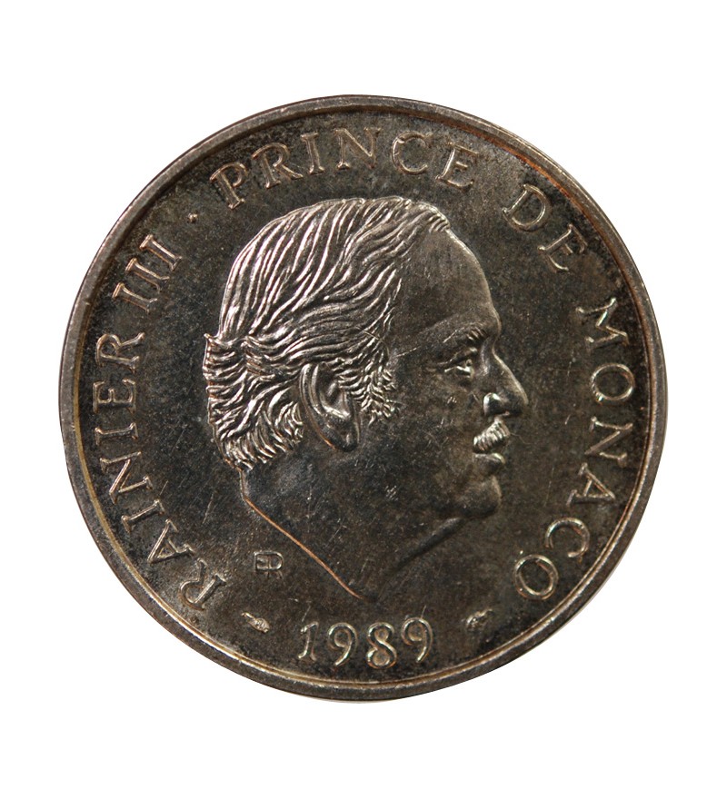 MONACO, RAINIER III - 100 FRANCS ARGENT 1989