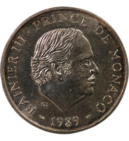 MONACO, RAINIER III - 100 FRANCS ARGENT 1989