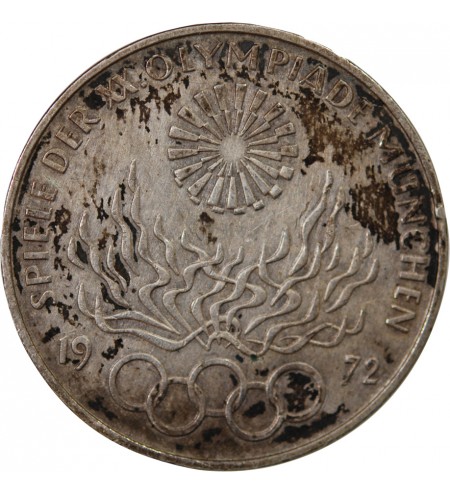ALLEMAGNE - 10 MARK ARGENT 1972 G KARLSRUHE - JEUX OLYMPIQUES DE MUNICH