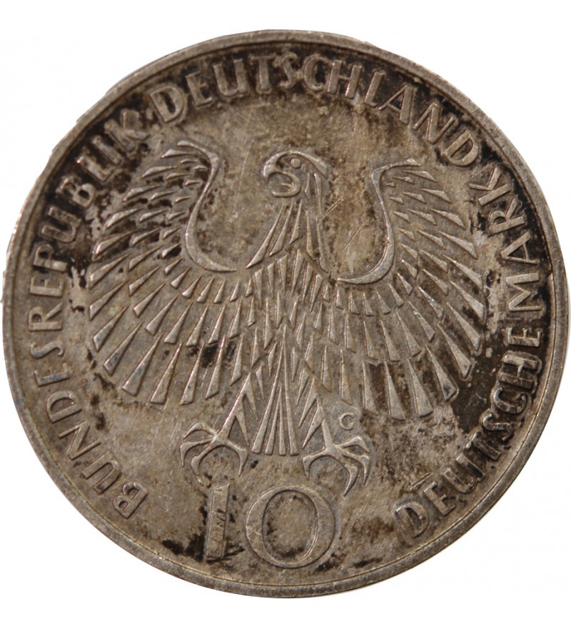 ALLEMAGNE - 10 MARK ARGENT 1972 G KARLSRUHE - JEUX OLYMPIQUES DE MUNICH