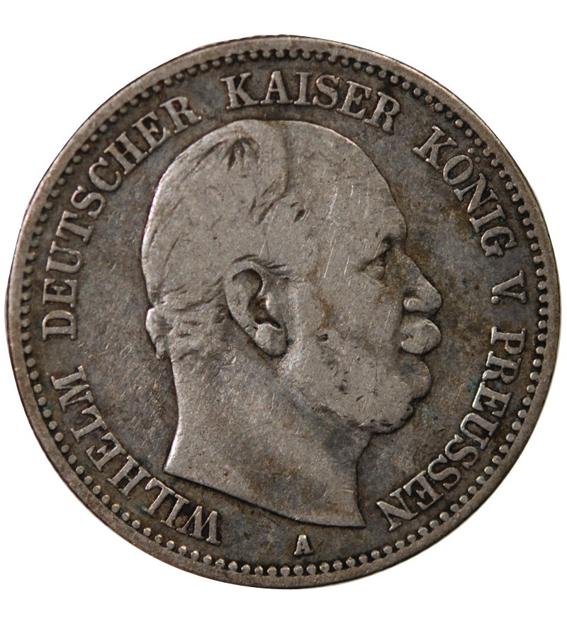 ALLEMAGNE, PRUSSE, WILHELM I - 2 MARK ARGENT 1876 A BERLIN