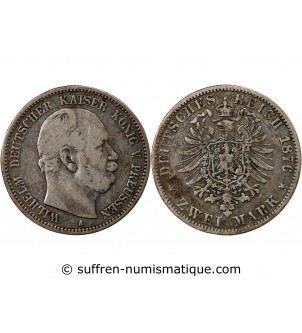 ALLEMAGNE, PRUSSE, WILHELM I - 2 MARK ARGENT 1876 A BERLIN