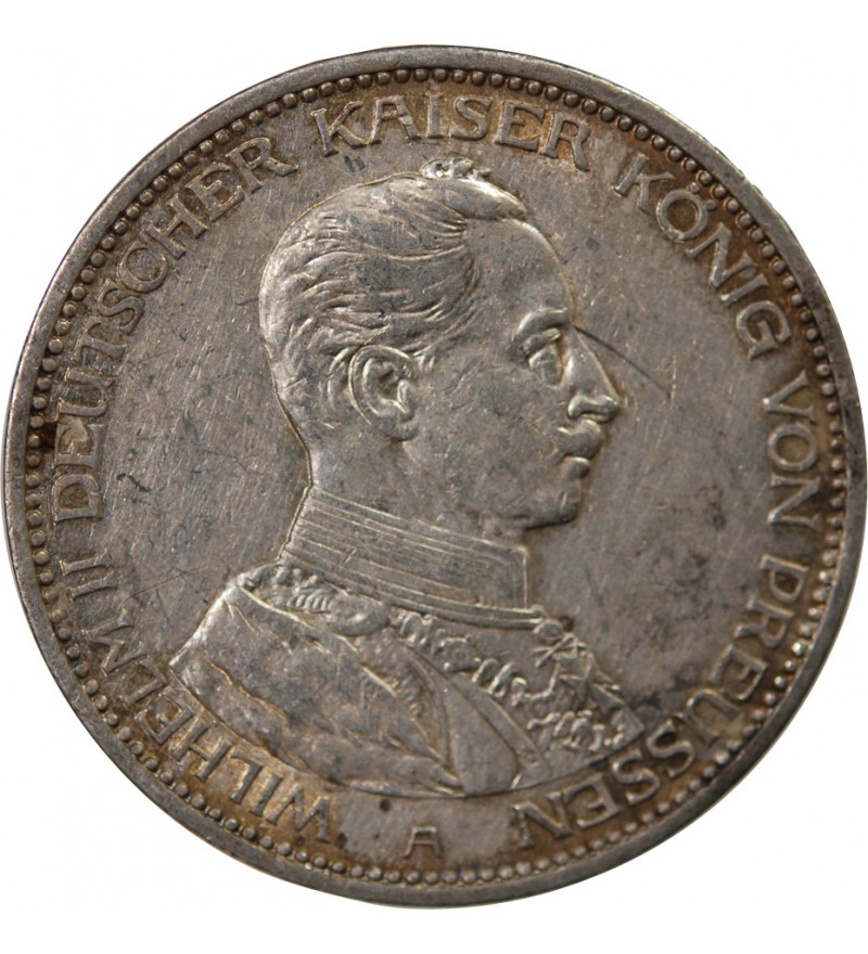 ALLEMAGNE, PRUSSE, WILHELM II - 3 MARK ARGENT 1914 A BERLIN