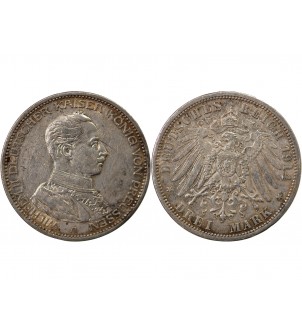 ALLEMAGNE, PRUSSE, WILHELM II - 3 MARK ARGENT 1914 A BERLIN 2