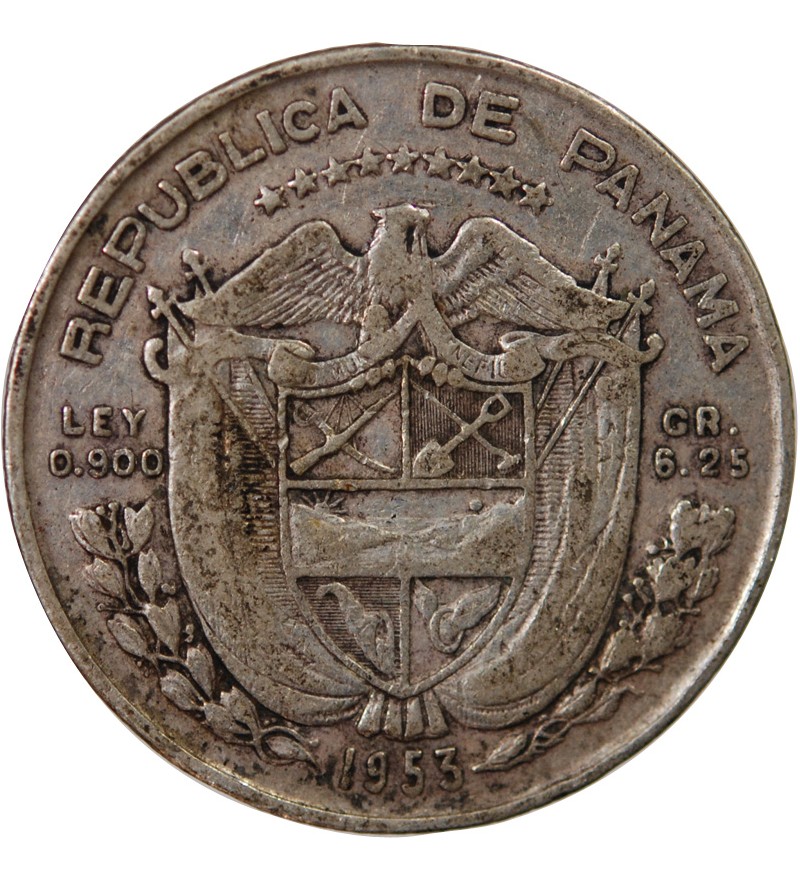 PANAMA - 1/4 BALBOA ARGENT 1953