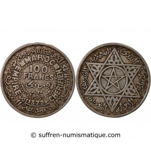 MAROC, MOHAMMED V - 100 FRANCS ARGENT 1372 (1953)