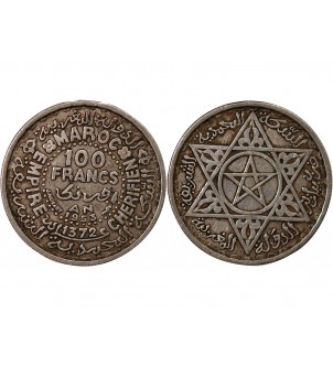 MAROC, MOHAMMED V - 100 FRANCS ARGENT 1372 (1953) 2
