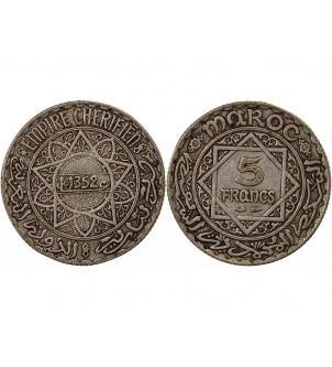 MAROC, MOHAMMED V - 5 FRANCS ARGENT 1352 (1934) 2