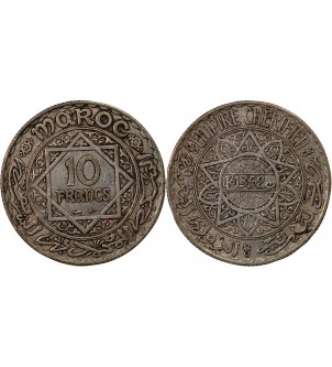 MAROC, MOHAMMED V - 10 FRANCS ARGENT 1352 (1934) 2