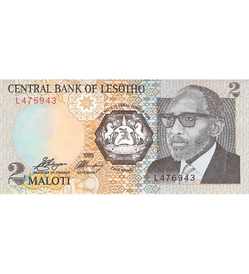 LESOTHO, MOSHOESHOE II - 2 MALOTI 1989 - NEUF